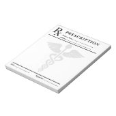 Bloc-note Bloc RX ordonnance modifiable Caducée de docteur  (Tourné)