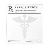 Bloc-note Bloc RX ordonnance modifiable Caducée de docteur  (Devant)