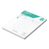 Bloc-note Bloc RX personnalisé sarcelle Prescription Médical (Tourné)
