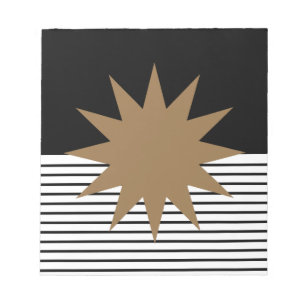 Bloc-note Blocage noir blanc et soleil Brown