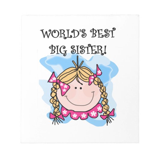 Bloc-note Blond World's Best Big Sister Gifts (Devant)