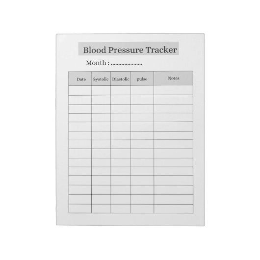 Bloc-note Blood Pressure Tracker (Tourné)