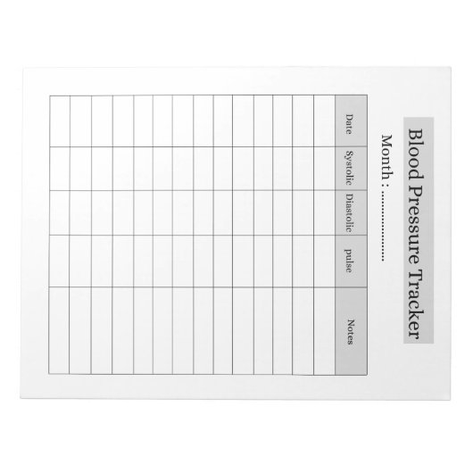 Bloc-note Blood Pressure Tracker (Devant)