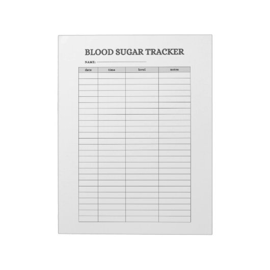 BLOC-NOTE BLOOD SUGAR TRACKER (Tourné)