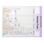 Bloc-note Blooming Purple Garden_ Tracker de médicaments (Devant)