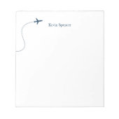 Bloc-note Blue Airplane and Name (Devant)