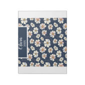 Bloc-note Blue and Floral Pattern (Tourné)