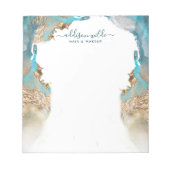 Bloc-note Blue And Gold Modern Art Liquide Encre Business (Devant)