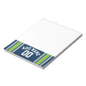 Bloc-note Blue and Green Sports Jersey Nom personnalisé Numé (Tourné)