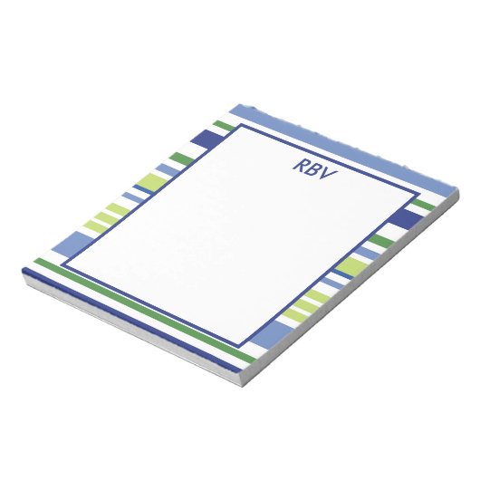 Bloc-note Blue and Green Stripe Notepad (Tourné)