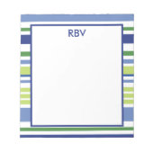 Bloc-note Blue and Green Stripe Notepad (Devant)