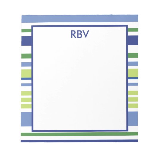 Bloc-note Blue and Green Stripe Notepad (Devant)