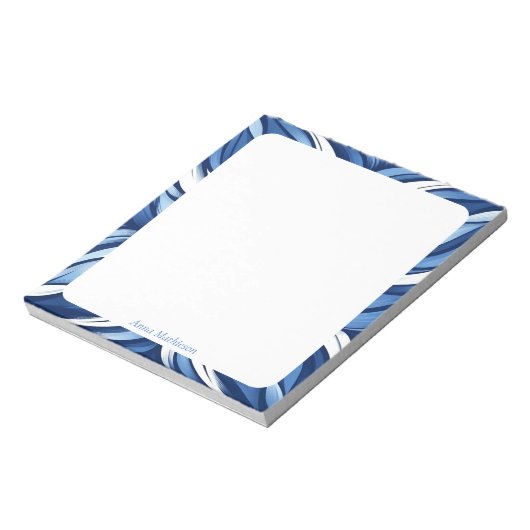 Bloc-note Blue Bliss Organic Floral Personalized Desk (Tourné)