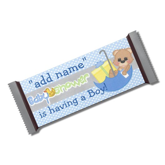 Bloc-note Blue Boy Baby shower Candy Bar Wrapper Party Favor