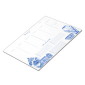 Bloc-note Blue Chinoiserie Weekly Planner Notepad (Incliné)