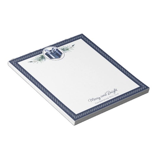 Bloc-note Blue Christmas Gift Personalized (Incliné)