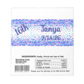 Bloc-note Blue Confetti Candy Bar Wrapper Party Favoriser (Devant)