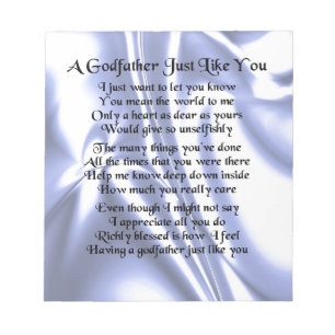 Bloc-note Blue Design Godfather Poem