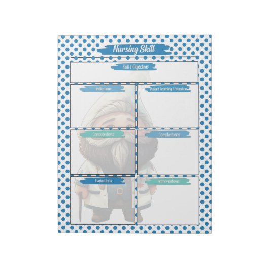 Bloc-note Blue Dr Gnome Modèle des compétences des étudiants (Tourné)