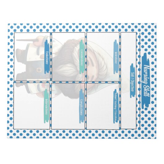 Bloc-note Blue Dr Gnome Modèle des compétences des étudiants (Devant)