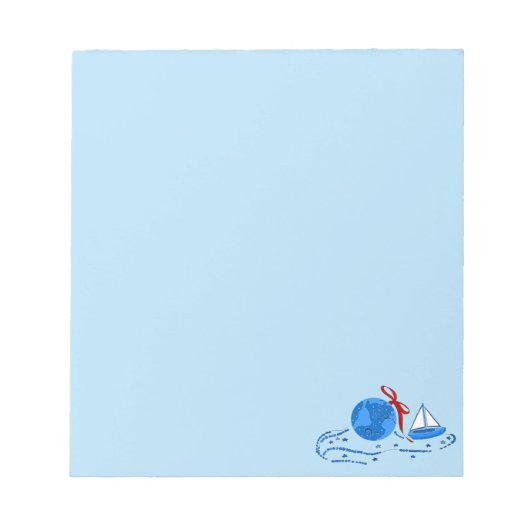 Bloc-note Blue Earth Christmas Ball and Little Boat (Devant)