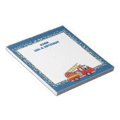 Bloc-note Blue FirefIghter Fire Truck personnalisé Mitzvah (Incliné)