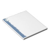 Bloc-note Blue Floral Print C monogramme initiales Cadeaux (Incliné)