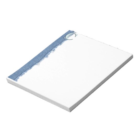 Bloc-note Blue Floral Print C monogramme initiales Cadeaux (Tourné)