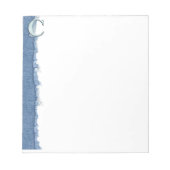 Bloc-note Blue Floral Print C monogramme initiales Cadeaux (Devant)