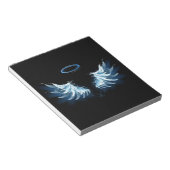 Bloc-note Blue Glowing Angel Wings on black background (Incliné)