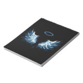 Bloc-note Blue Glowing Angel Wings on black background (Tourné)