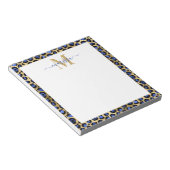 Bloc-note Blue Gold Cheetah Imprimer Initiale avec le nom Mo (Incliné)