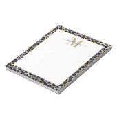 Bloc-note Blue Gold Cheetah Imprimer Initiale avec le nom Mo (Tourné)