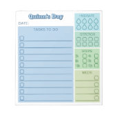 Bloc-note Blue Green Day Tracker Tâches Étapes Modes (Devant)