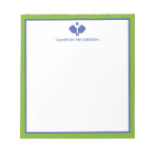 Bloc-note Blue Green Nom personnalisé Fun Pickleball (Devant)
