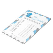 Bloc-note Blue & Grey Chevron Elephant Baby Word Jeu 2 (Incliné)