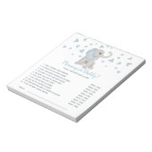 Bloc-note Blue Grey Elephant Baby shower Devinez Qui (Tourné)