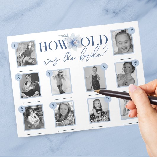 Bloc-note Blue How Old a Bride Photo Game Pack de 40