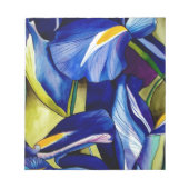 Bloc-note Blue Iris fleurs d'aquarelle d'art (Devant)