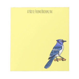 Bloc-note Blue jay bird cartoon illustration