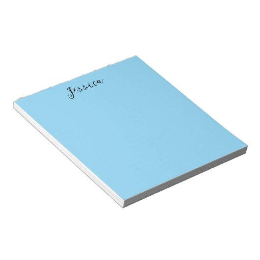 Bloc-note Blue Modern Elegant Plain Simple Professional Name (Incliné)