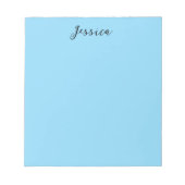 Bloc-note Blue Modern Elegant Plain Simple Professional Name (Devant)