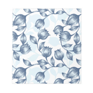 Bloc-note Blue Pastel Elégance : Tulip Silhouette Florale Pa