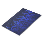 Bloc-note Blue Racing Flames on Carbon Fiber (Incliné)