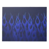 Bloc-note Blue Racing Flames on Carbon Fiber (Devant)