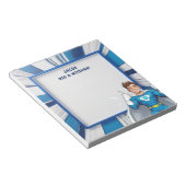 Bloc-note Blue Superhero Personnalisé Mitzvah Note Pad (Incliné)