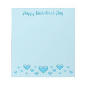Bloc-note Blue Valentine's Day Hearts & Custom Text (Devant)