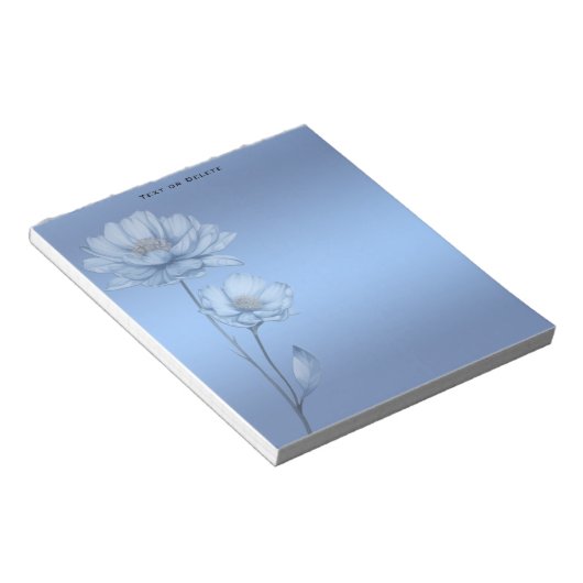 Bloc-note Blue Watercolor Flowers Notepad (Incliné)
