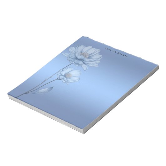 Bloc-note Blue Watercolor Flowers Notepad (Tourné)