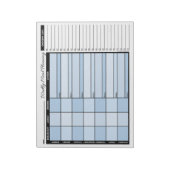 Bloc-note Blue Weekly Meal Planner with Grocery List (Tourné)